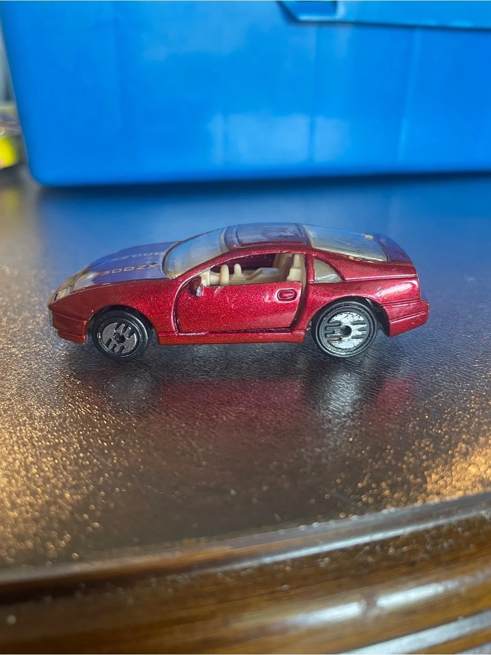 Vintage Hot Wheels 1989 Nissan 300ZX Rare Metal Flake RED Doors Open Loose